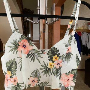 Forever 21 Light Blue Hawaiian crop top